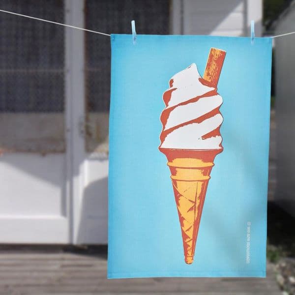 Ice Cream Cone Tea Towel | Seaside Tea Towel | Sophie Mutter