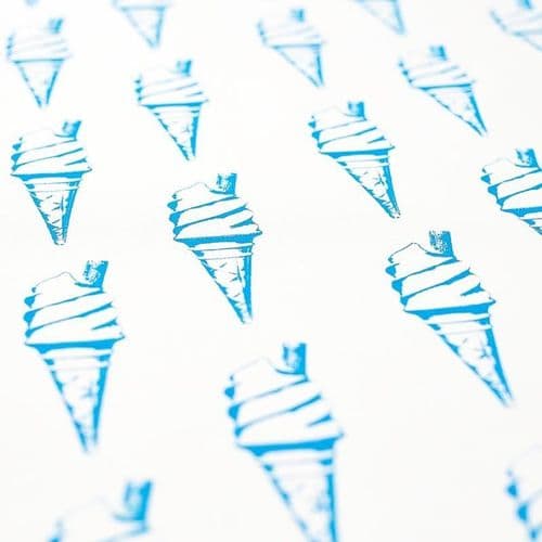 Ice Cream Tea Towel in Blue