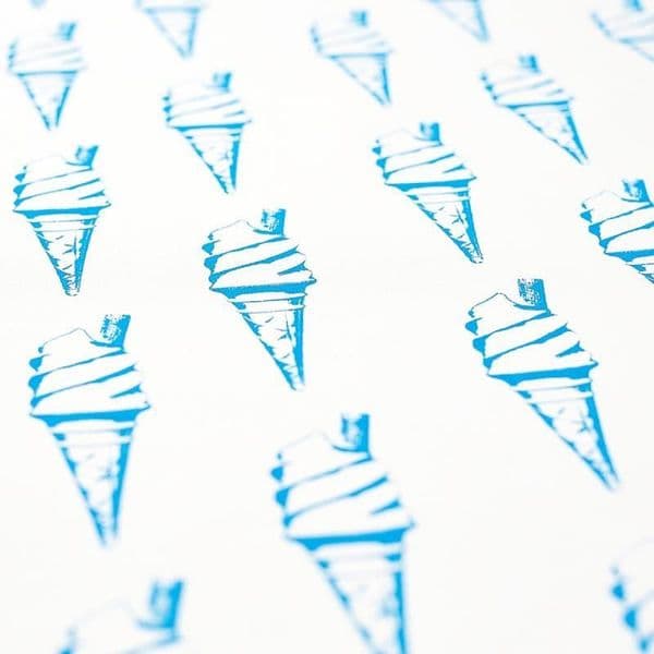 Ice Cream Tea Towel in Blue | Seaside Tea Towel | Sophie Mutter