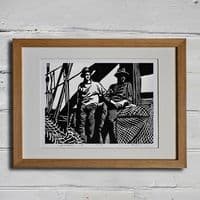 Jack and Jim Head | Linocut | Lino Print