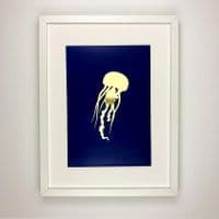 Jellyfish Gold Foil Print | Metallic Art Print | Nichol Foster