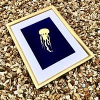 Jellyfish Gold Foil Print | Metallic Art Print | Nichol Foster