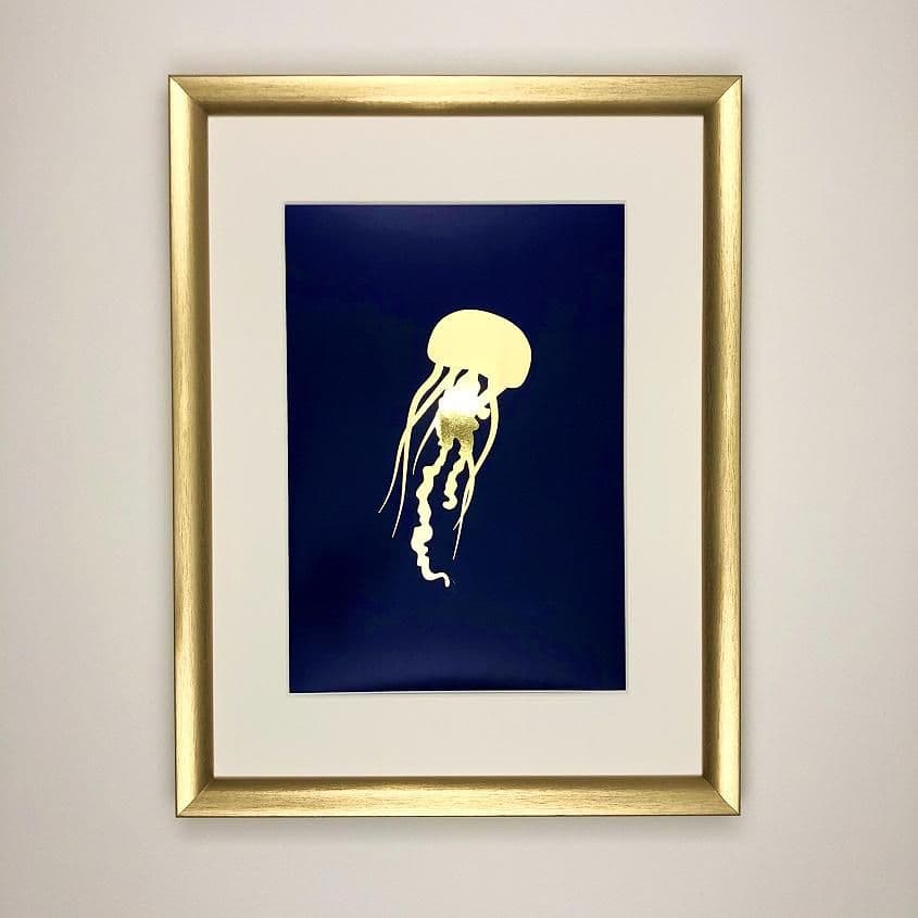 Jellyfish - Gold Foil Art Print