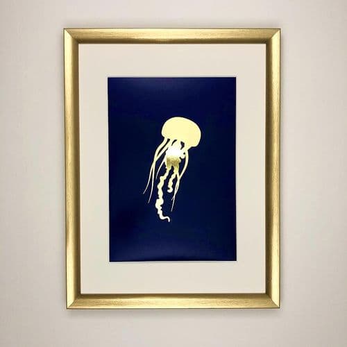Jellyfish - Gold Foil Art Print