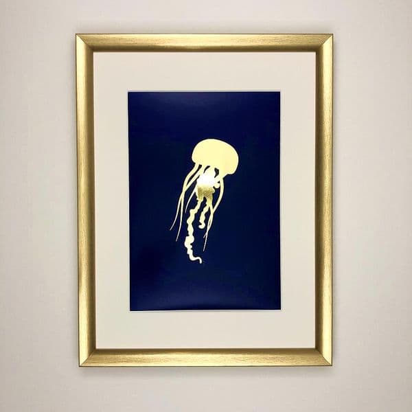 Jellyfish Gold Foil Print | Metallic Art Print | Nichol Foster