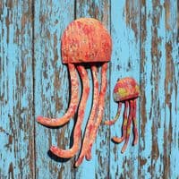 Jellyfish Pair - Metal Wall Art Hanging