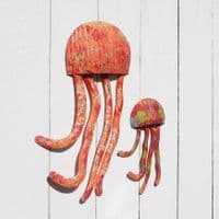 Jellyfish Pair - Metal Wall Art Hanging