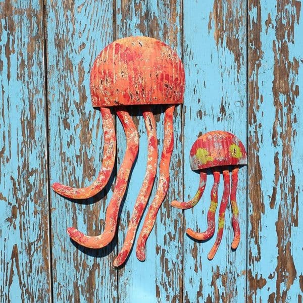 Jellyfish Pair - Metal Wall Art Hanging