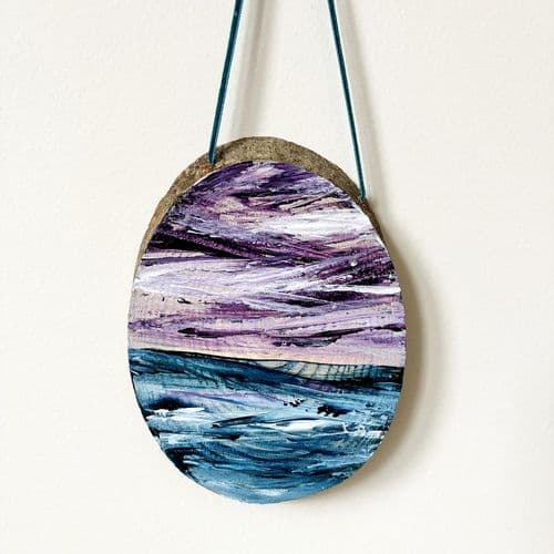 Kindness - Seascape Art Hanging Wood Slice
