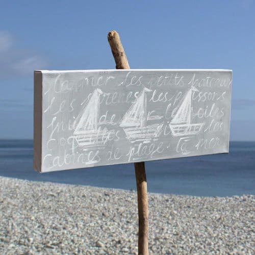 La Mer Pebble Grey Sailboats - Painting