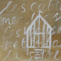 La Mer Sandy Beach Huts | Coastal Art | Liz Shedden