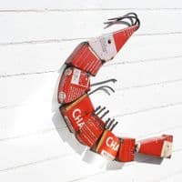 Large Shrimp Prawn Wall Hanging | Recycled Steel Drum Prawn