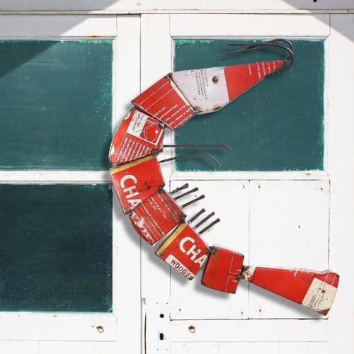 Large Metal Shrimp Wall Hanging