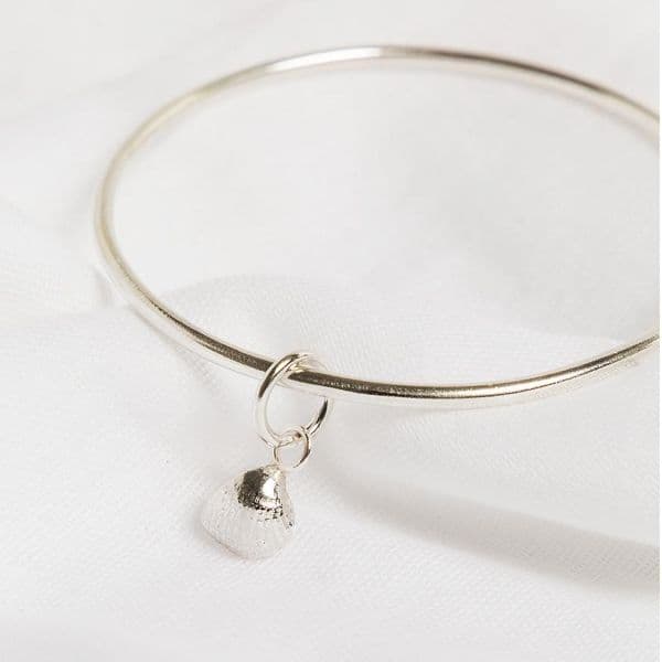 Little Shell Charm Bangle Bracelet | Silver Shells | Sarah Adams