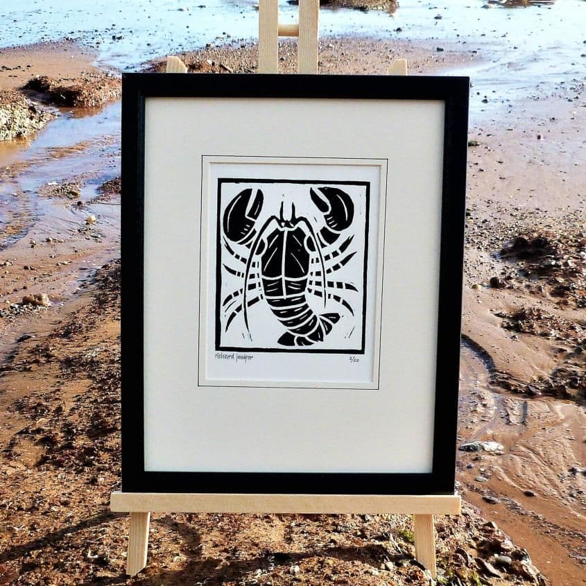 Lobster Linocut Print