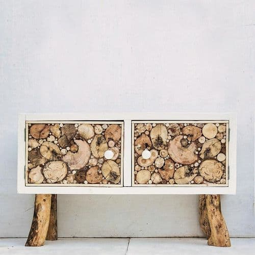 Low Driftwood Floor Standing Cabinet