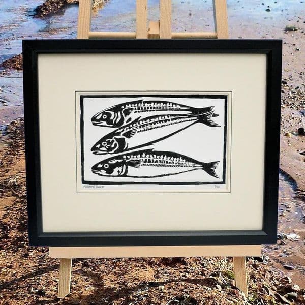 Mackerel Fish Linocut Print | Limited Edition