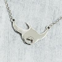Manta Ray Pendant Necklace | Silver Necklace | Selkie Jewellery