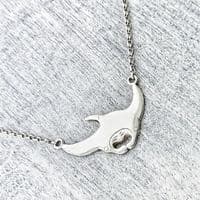 Manta Ray Pendant Necklace | Silver Necklace | Selkie Jewellery