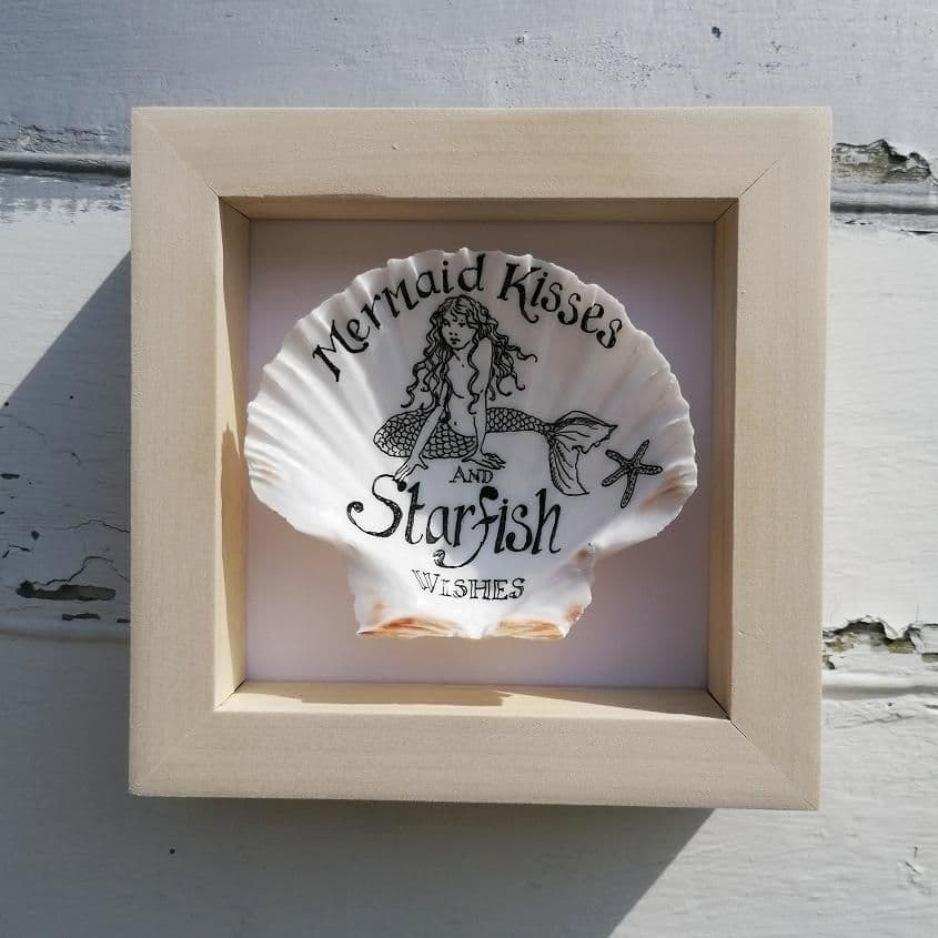 Mermaid Kisses – Framed Shell Art
