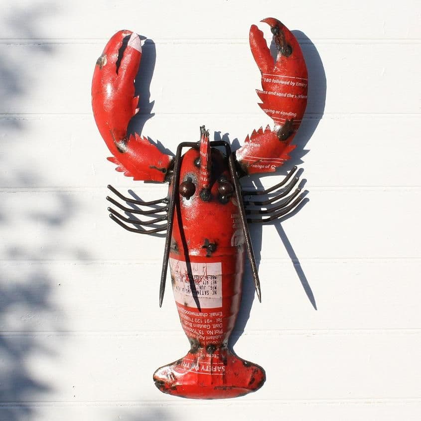 Metal Lobster Wall Hanging | Recycled Steel Drum Lobster