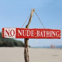 No Nude Bathing Wooden Sign | Beach Sign