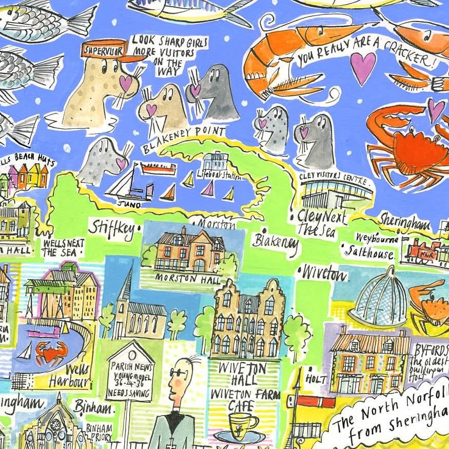 North Norfolk Coastal Map | A3 Print | Andrew Ruffhead