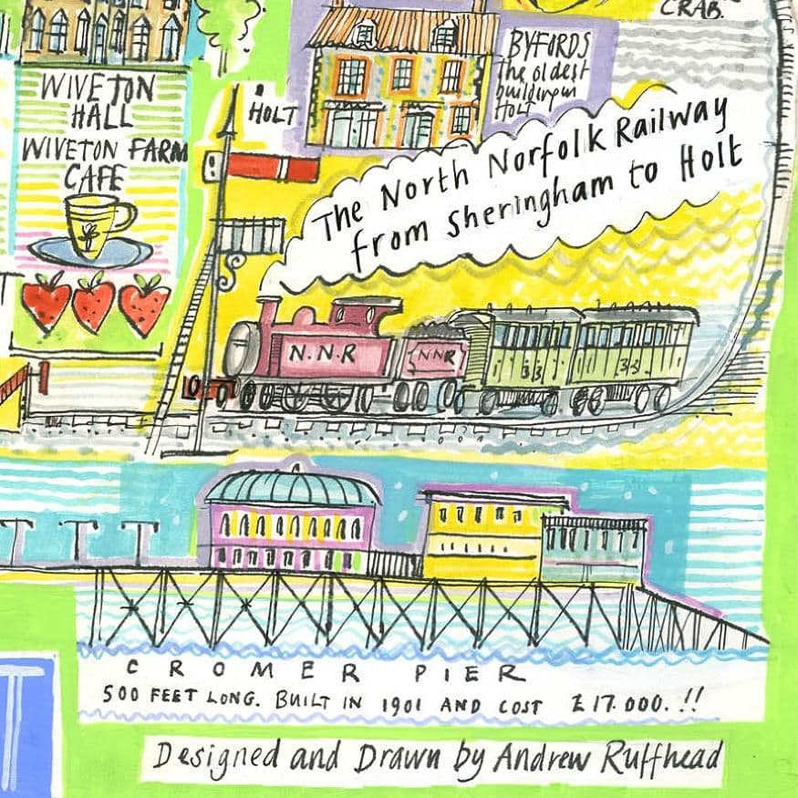 North Norfolk Coastal Map | A3 Print | Andrew Ruffhead