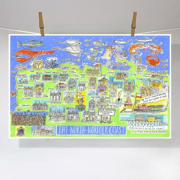 North Norfolk Coastal Map | A3 Print | Andrew Ruffhead