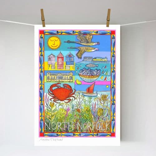 North Norfolk with Flowers – A3 print