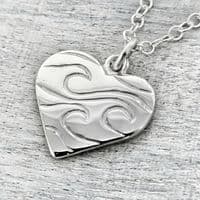 Ocean Love Pendant Necklace | Silver Necklace | Selkie Jewellery