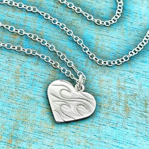 Ocean Love Pendant Necklace - Silver