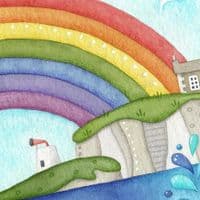 Orca Whale & Lighthouse, Isle of May | Limited Edition Art Print | Louise Stocker