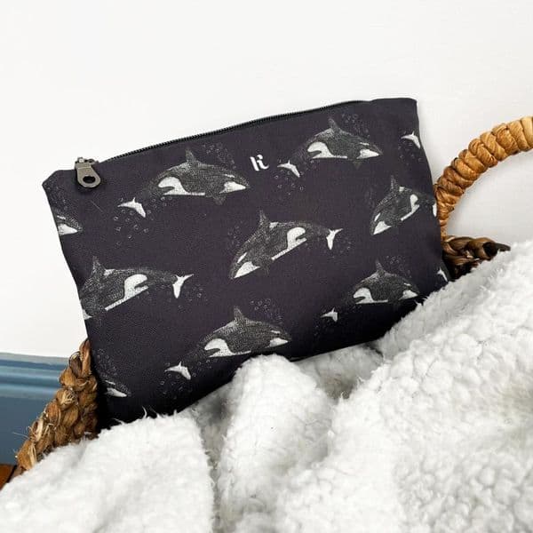 Orca Whale Makeup Bag | Cosmetics Bag | Travel Pouch | Kelsey Emblow