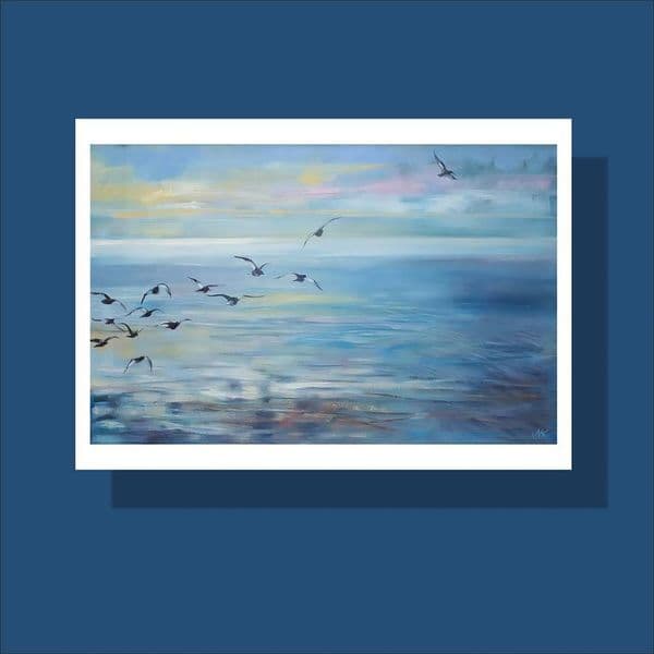 Oystercatchers, Morecambe Bay - Limited Edition Print by Janet Mary Robinson