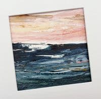 Peaches and Cream Skies |Original Painting | Seascape | Louise Levine