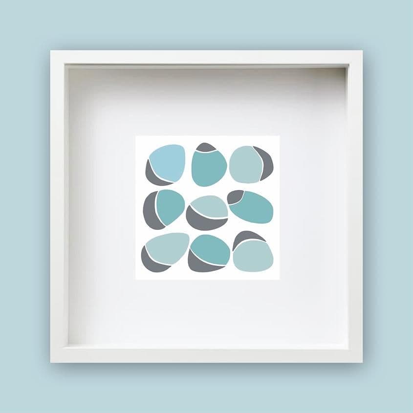 Pebbles Aqua - Framed Print