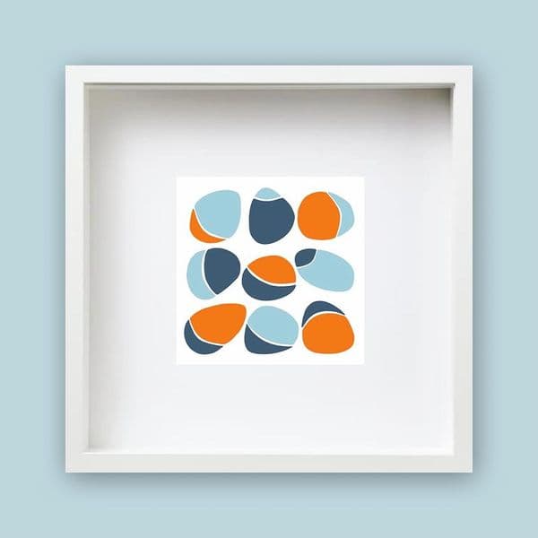 Pebbles Orange Framed Print | Jo Thearle