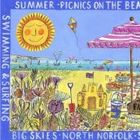 Picnics on the Beach Print | A3 Print | Andrew Ruffhead