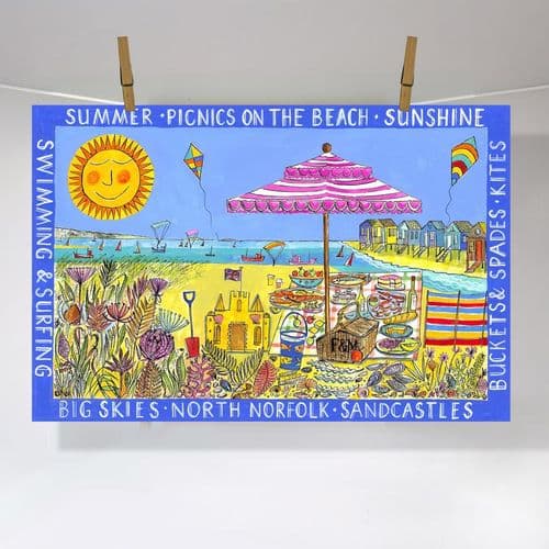 Picnics on the Beach – A3 print