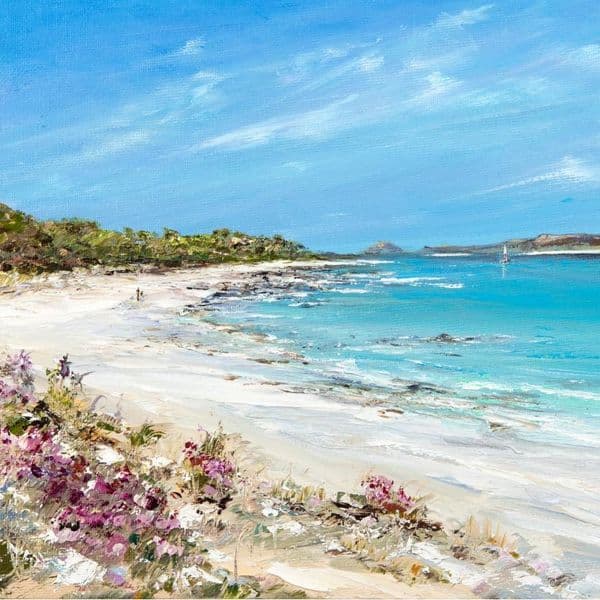 Pink Ragwort at Pentle Bay | Art Print | Gail Morris