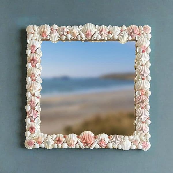 Pink Shell Mirror | Wall Mirror | Seashell Mirror