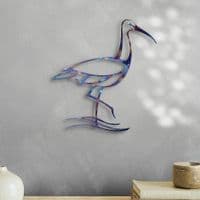 Poised Curlew - Tempered Metal Wall Art Hanging by Janet Mary Robinson