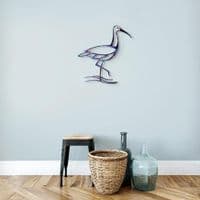 Poised Curlew - Tempered Metal Wall Art Hanging by Janet Mary Robinson