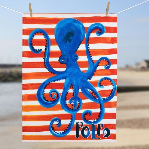 Polpo, Octopus Tea Towel | Cotton Tea Towel