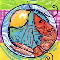 Prawn and Lemon Print | A3 Print | Andrew Ruffhead
