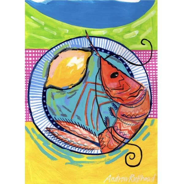 Prawn and Lemon Print | A3 Print | Andrew Ruffhead