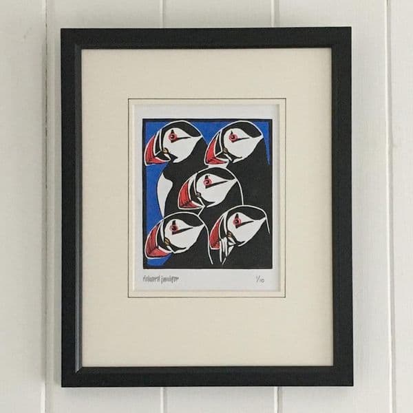 Puffin Linocut Print | Limited Edition | Richard Juniper