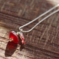 Rare Red Sea Glass Pendant with Little Fish Charm | Beach Glass Jewellery | Melinda Llewdib