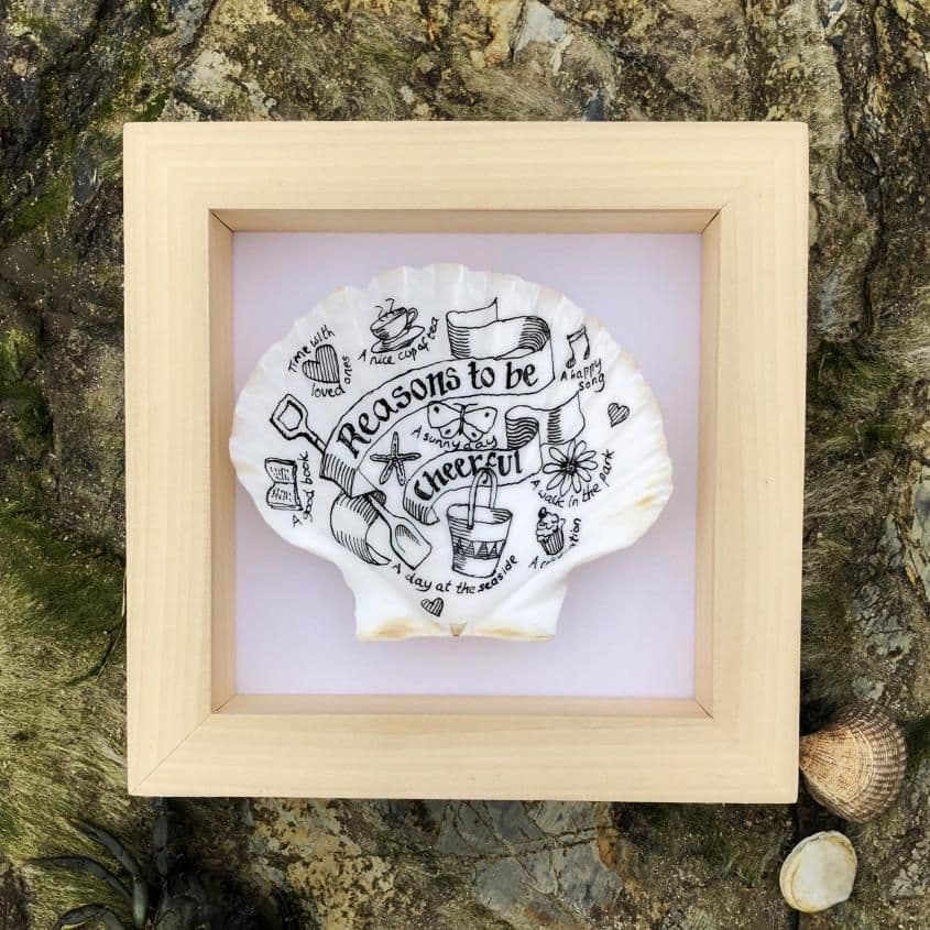 Reasons to be Cheerful – Framed Shell Art